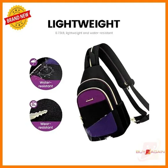 Water-Resistant Sling Backpack Crossbody Bag Convertible Daypack Travel - Picture 5 of 6